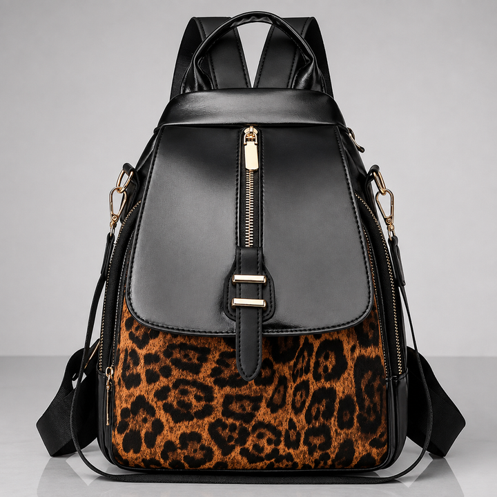 LILIAN LEOPARD LEATHER BACKPACK
