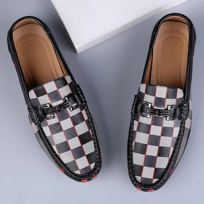 CARVETTI PLAID LEATHER LOAFER