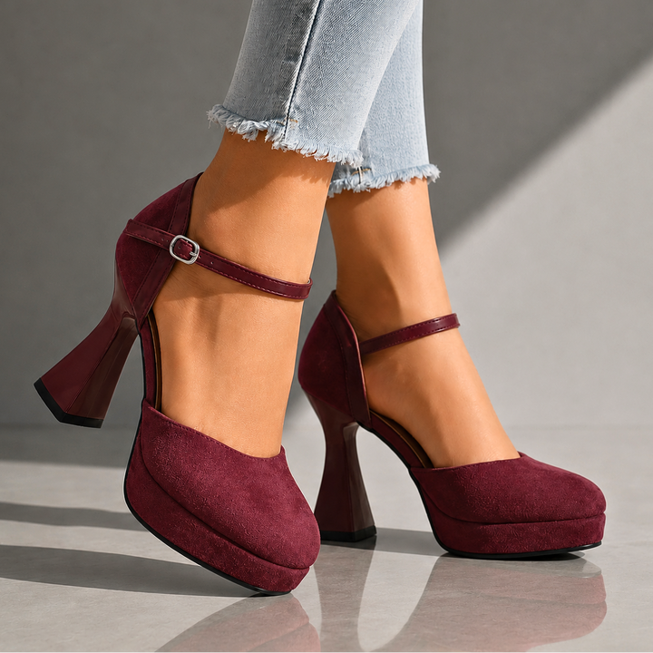 SELENA SUEDE PLATFORM HEELS