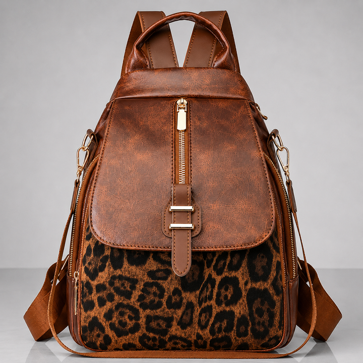 LILIAN LEOPARD LEATHER BACKPACK