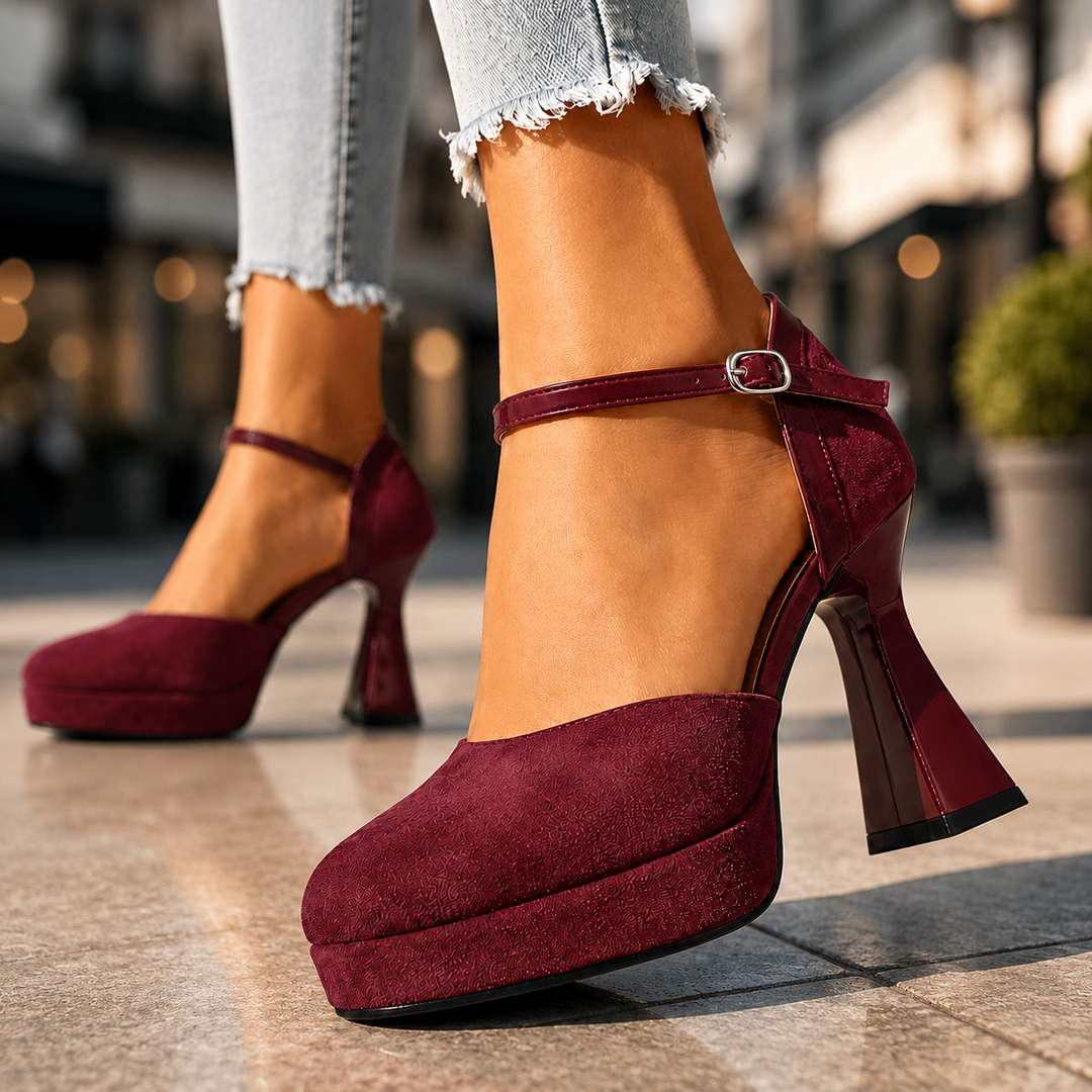 SELENA SUEDE PLATFORM HEELS