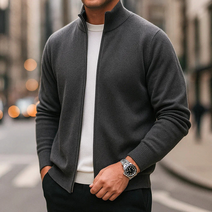 CARMANO CASHMERE ZIP CARDIGAN