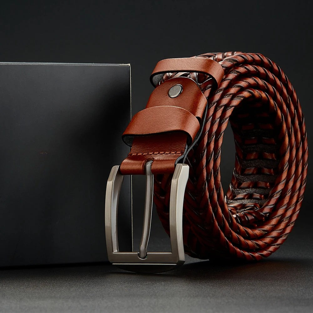 DAKOTA COWHIDE BRAIDED BELT
