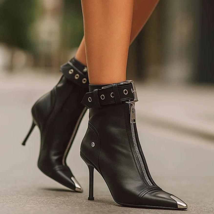 LYLA LEATHER ZIP-BOOTS