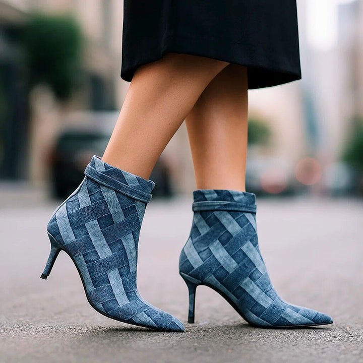 DANICA WOVEN DENIM HEELS