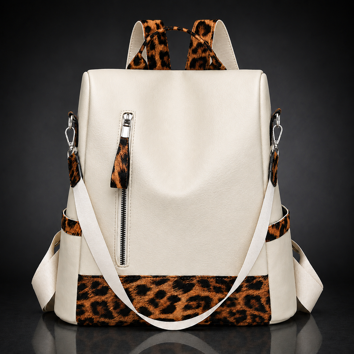 LIVIA LEOPARD LEATHER BACKPACK
