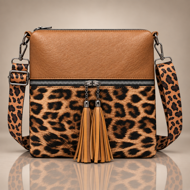 LILIAN LEOPARD TASSEL BAG
