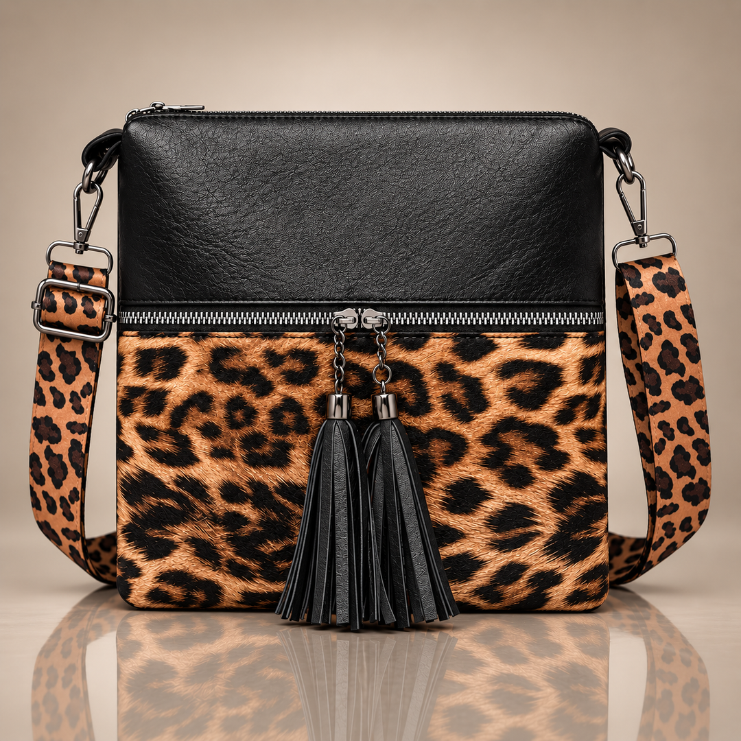 LILIAN LEOPARD TASSEL BAG