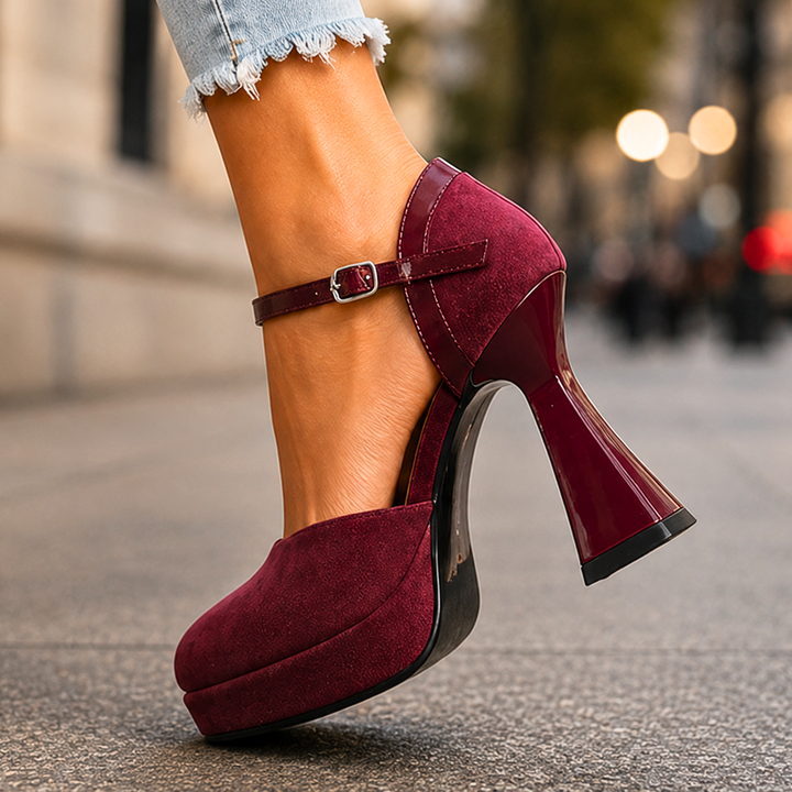 SELENA SUEDE PLATFORM HEELS