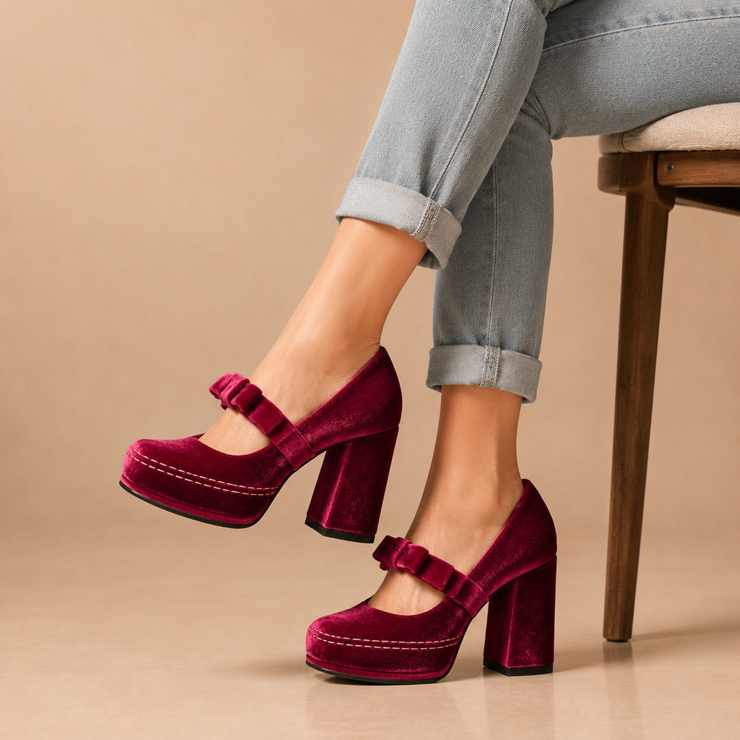 VALENTINA VELVET HEELS