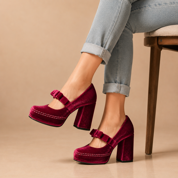 VALENTINA VELVET HEELS