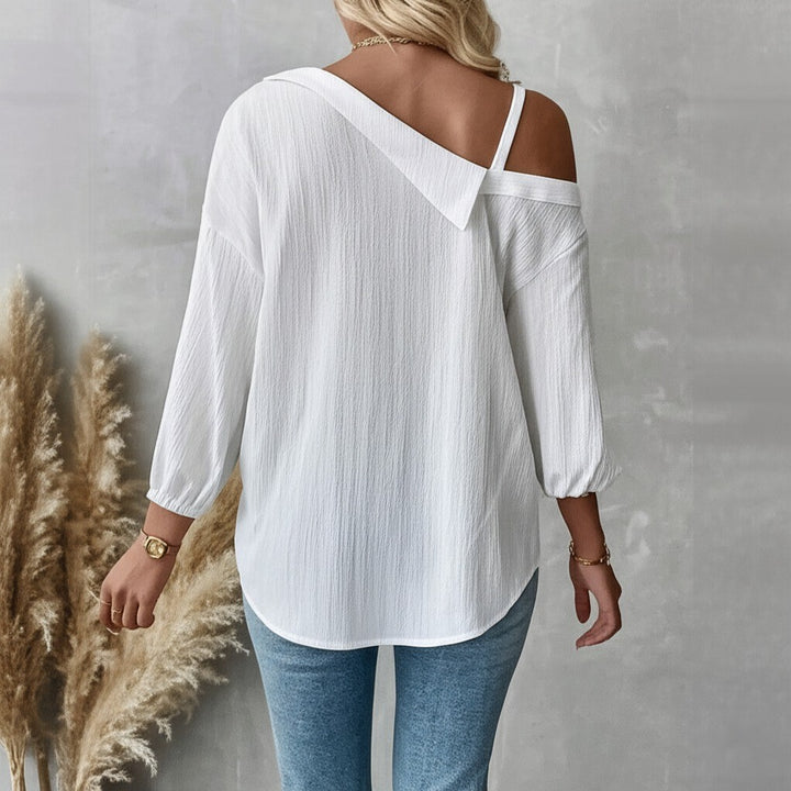 SIENNA OFF-SHOULDER LINEN SHIRT