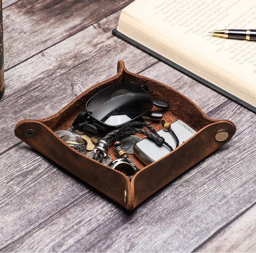 HUDSON LEATHER VALET TRAY