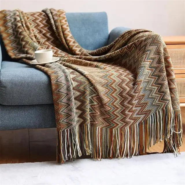 CALIRA WOVEN CHEVRON THROW