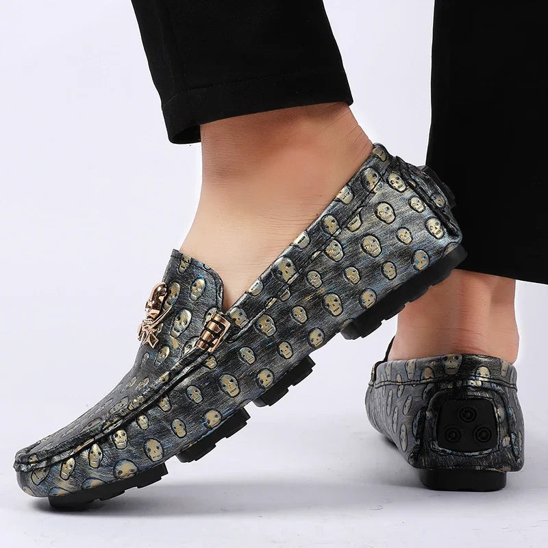 SKULLCUT EMBOSSED LOAFERS