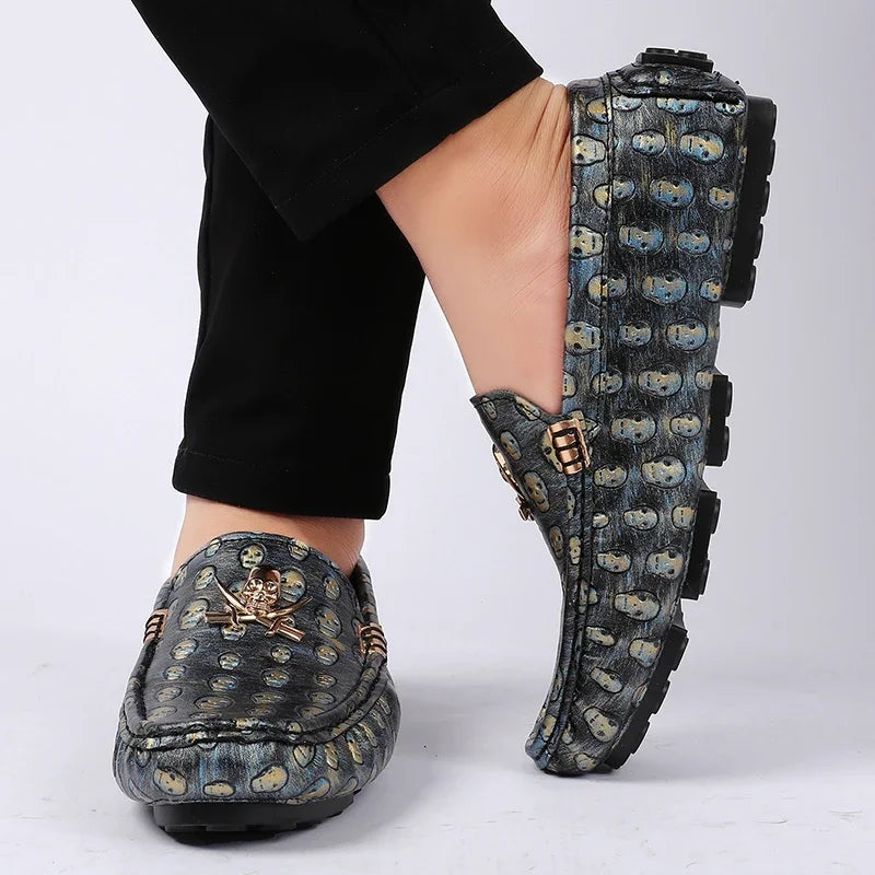 SKULLCUT EMBOSSED LOAFERS