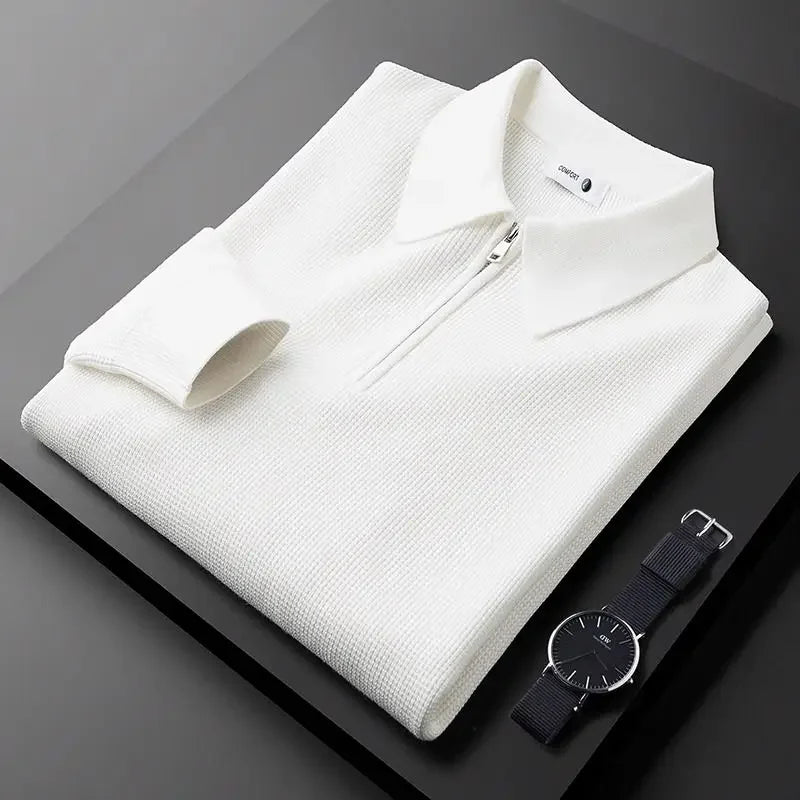 PRESTON WAFFLE-KNIT POLO