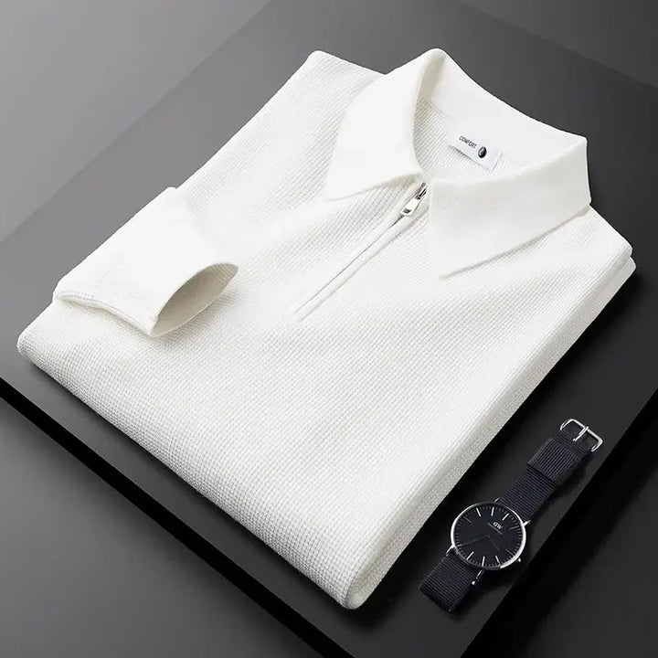 PRESTON WAFFLE-KNIT POLO