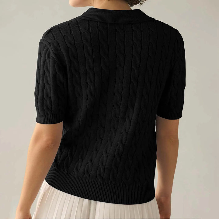 WHITNEY CABLE KNIT POLO