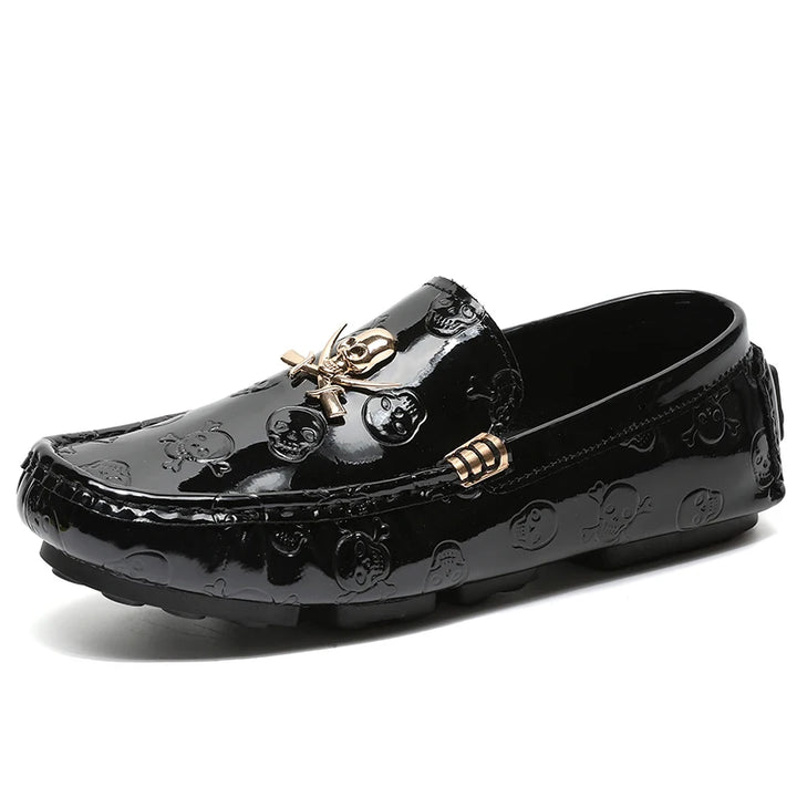 CROWNCUT SKULL LEATHER LOAFERS