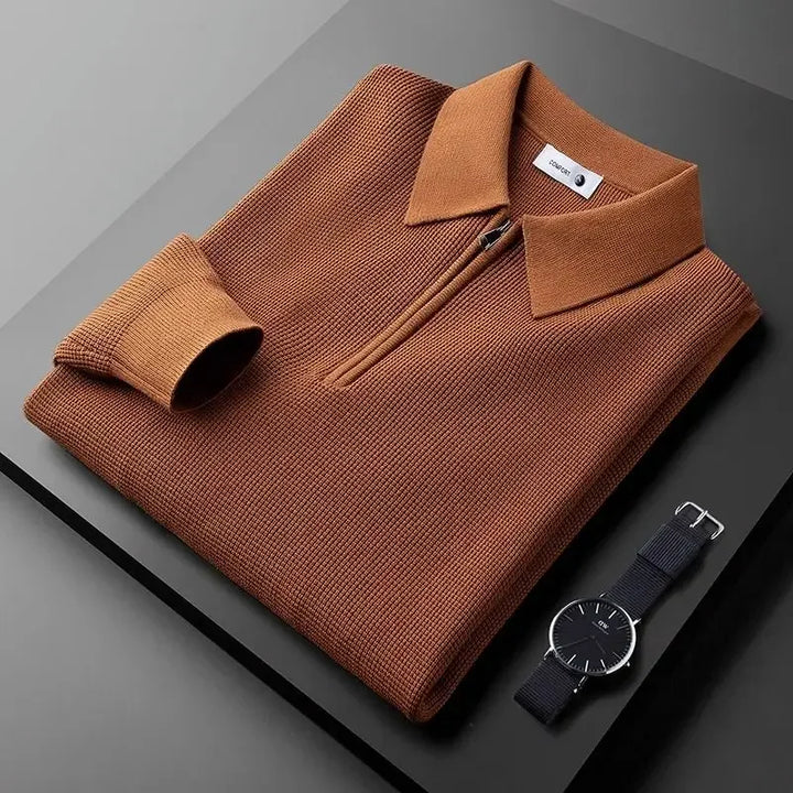 PRESTON WAFFLE-KNIT POLO