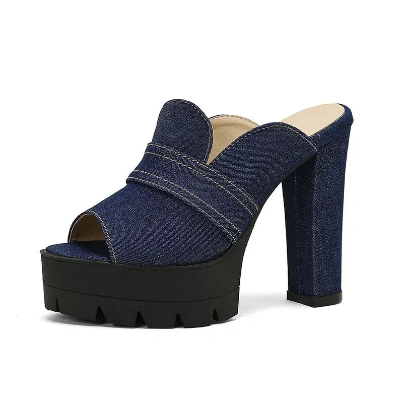 HARLEM DENIM HEELS