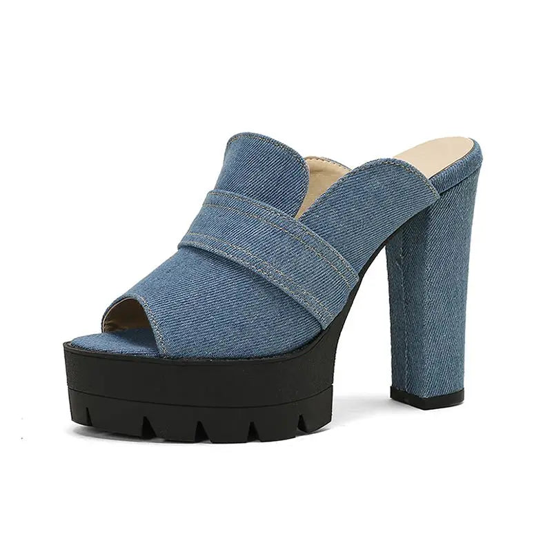 HARLEM DENIM HEELS