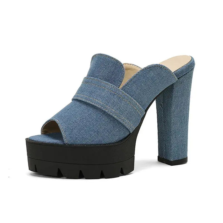 HARLEM DENIM HEELS