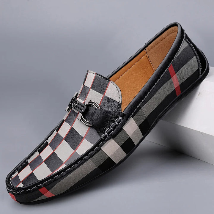 CARVETTI PLAID LEATHER LOAFER