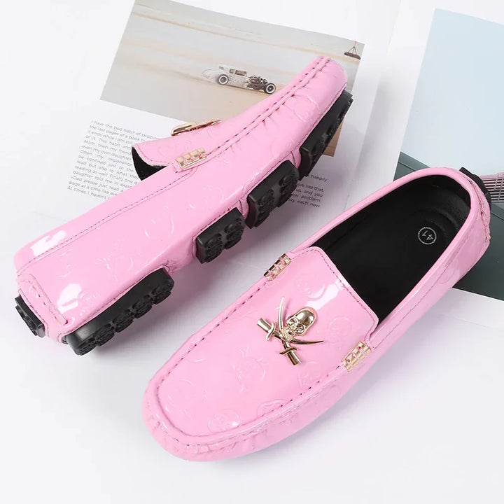 CROWNCUT SKULL LEATHER LOAFERS