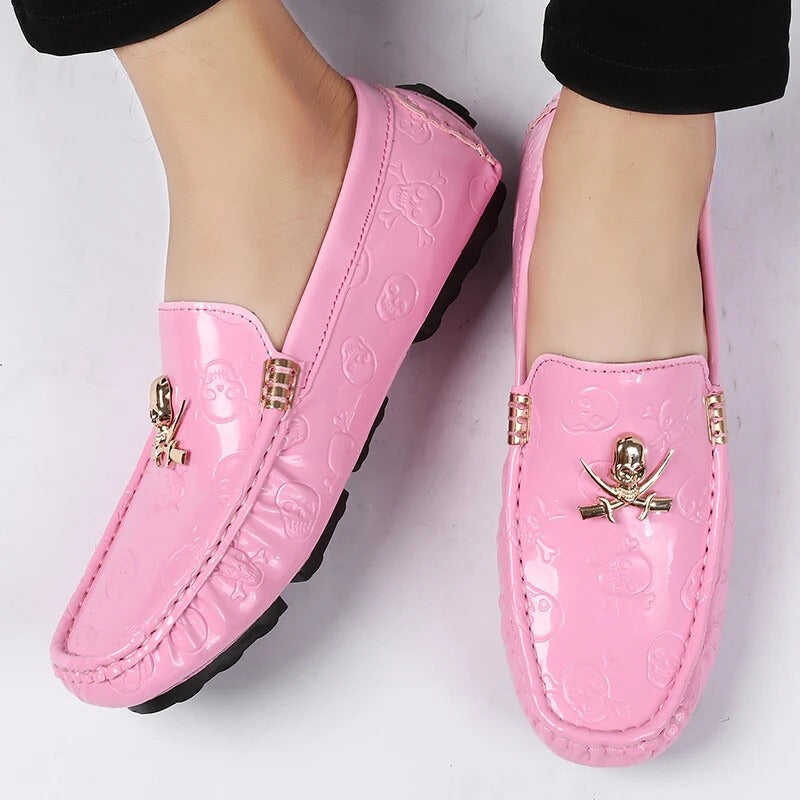 CROWNCUT SKULL LEATHER LOAFERS