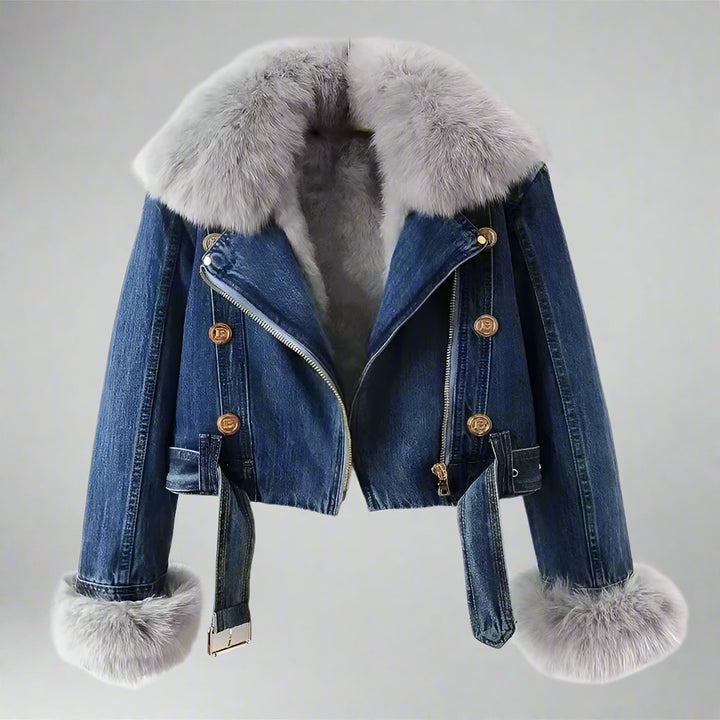 MONROE FUR COLLAR DENIM JACKET