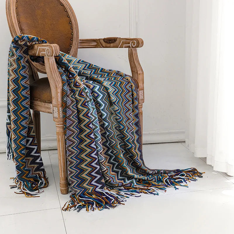 CALIRA WOVEN CHEVRON THROW
