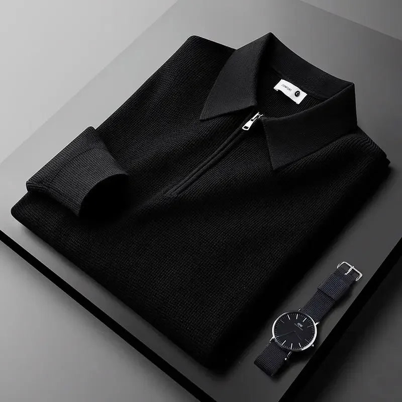 PRESTON WAFFLE-KNIT POLO