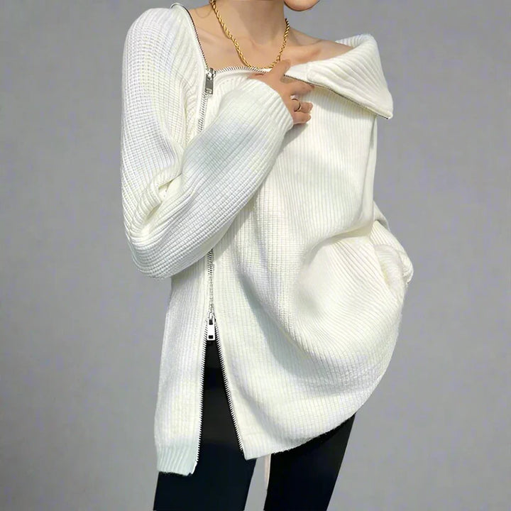 JERSEY ZIP SWEATER