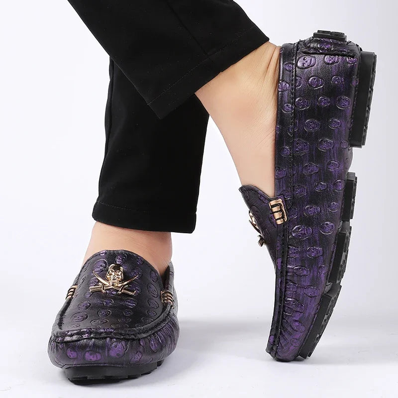 SKULLCUT EMBOSSED LOAFERS