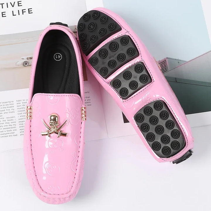 CROWNCUT SKULL LEATHER LOAFERS