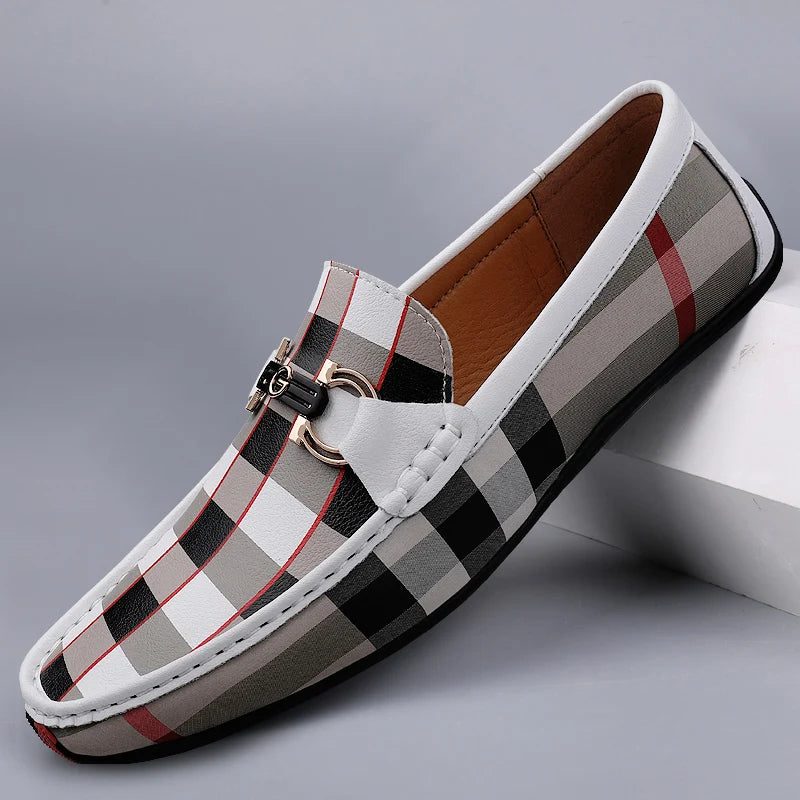 CARVETTI PLAID LEATHER LOAFER