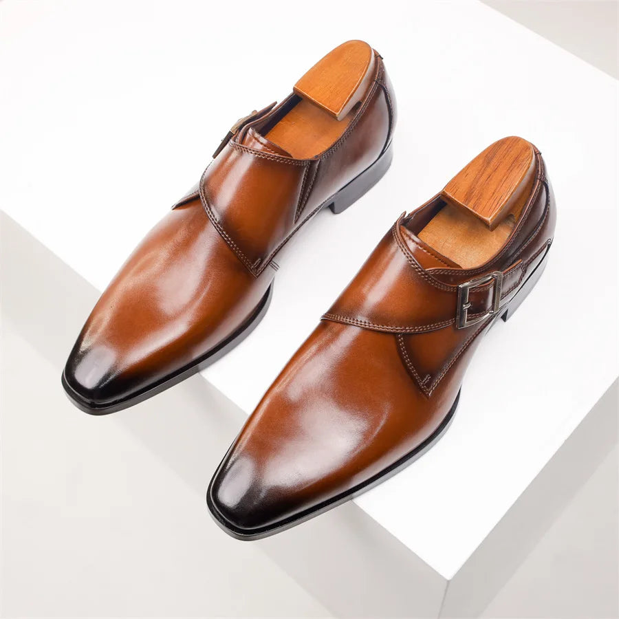 SANTORO LEATHER MONK STRAP