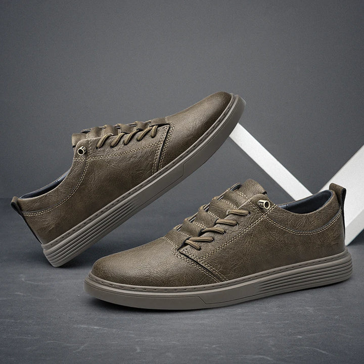 CALDER LEATHER LOWSTRIDE SNEAKERS