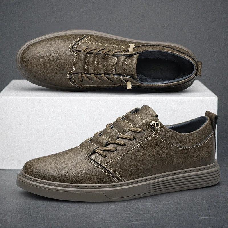 CALDER LEATHER LOWSTRIDE SNEAKERS