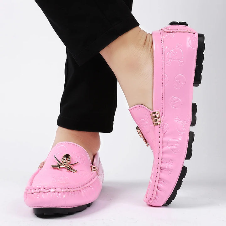CROWNCUT SKULL LEATHER LOAFERS