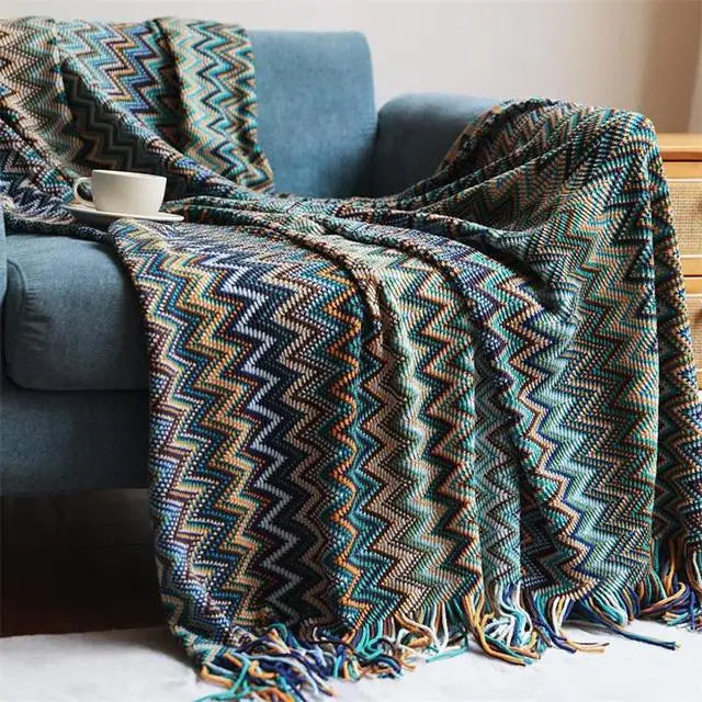 CALIRA WOVEN CHEVRON THROW