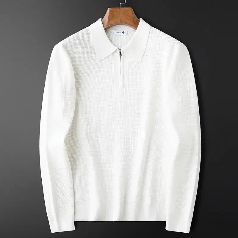 PRESTON WAFFLE-KNIT POLO