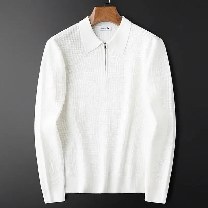 PRESTON WAFFLE-KNIT POLO