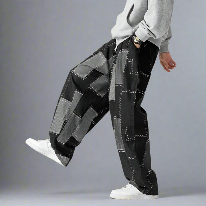 CARL DON MOSAIC BAGGY DENIMS