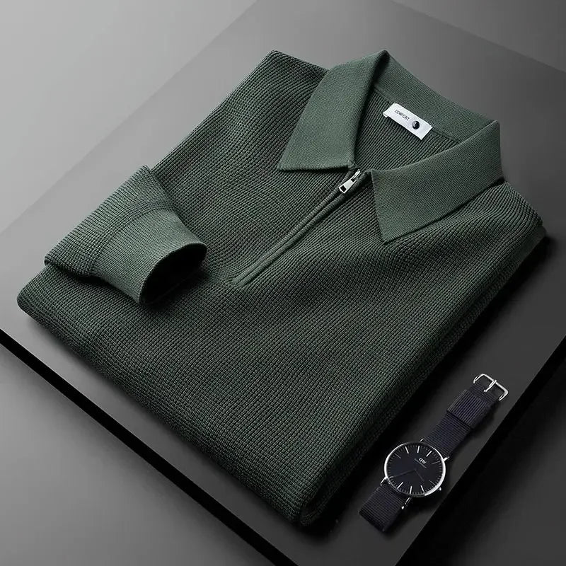PRESTON WAFFLE-KNIT POLO