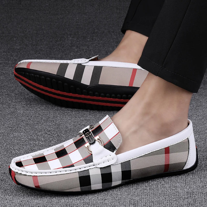 CARVETTI PLAID LEATHER LOAFER