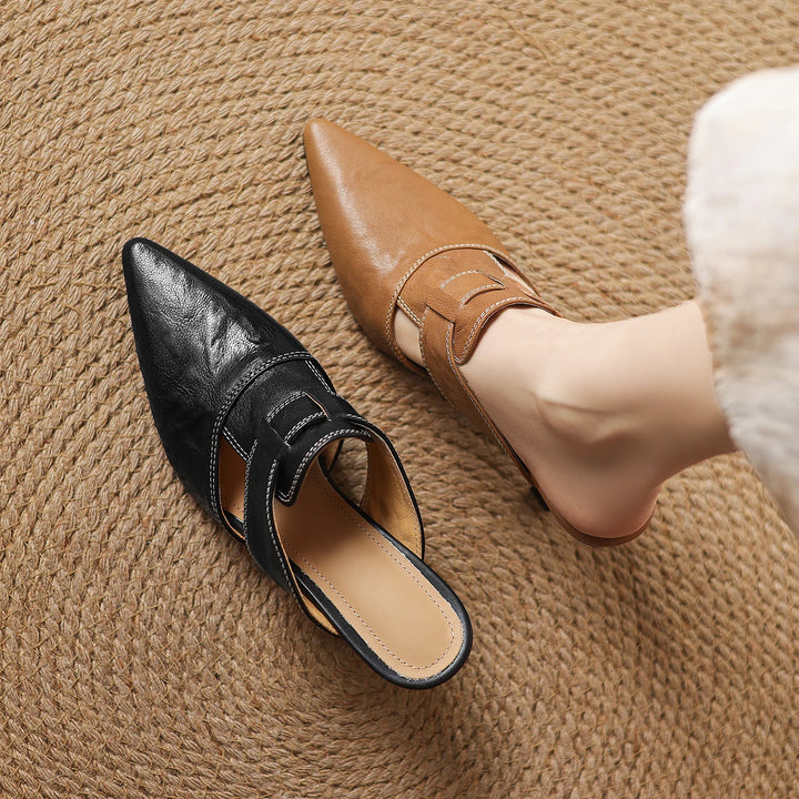 AUBREY MONROE GENUINE LEATHER HEELS