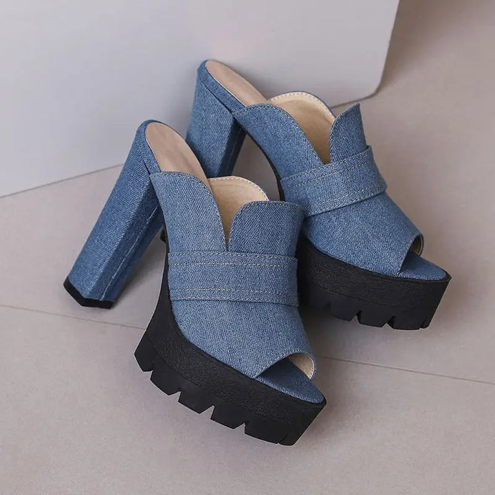 HARLEM DENIM HEELS